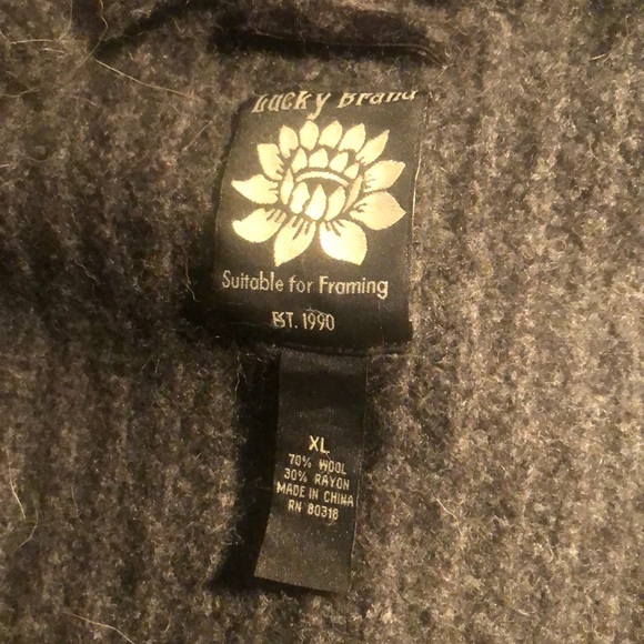 Lucky Brand Cardigan Sz Large Suitable for Framing - Picture 5 of 6
